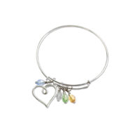 Birthstone charm bangle